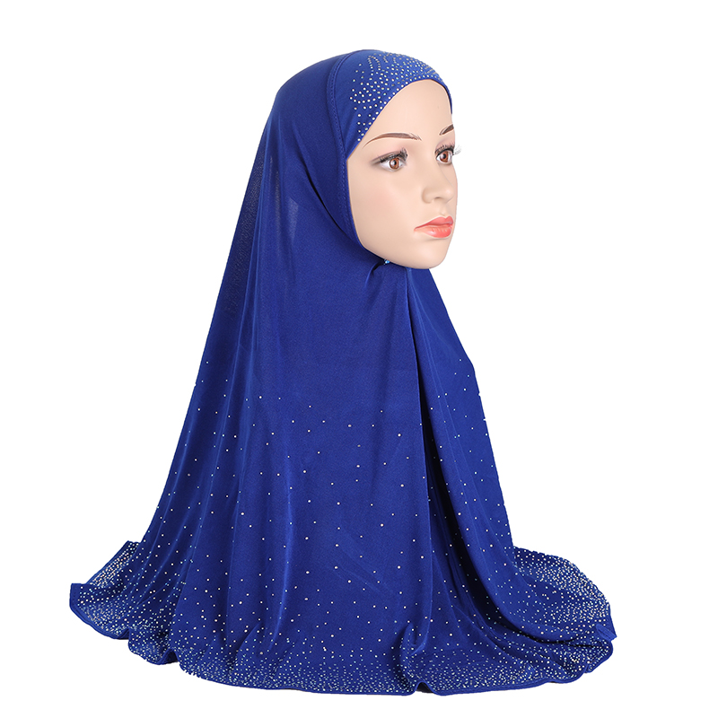 H112 Adultes grande taille musulman hijab écharpe avec strass foulard islamique chapeaux armia tirer sur bandeau ramadan cadeau