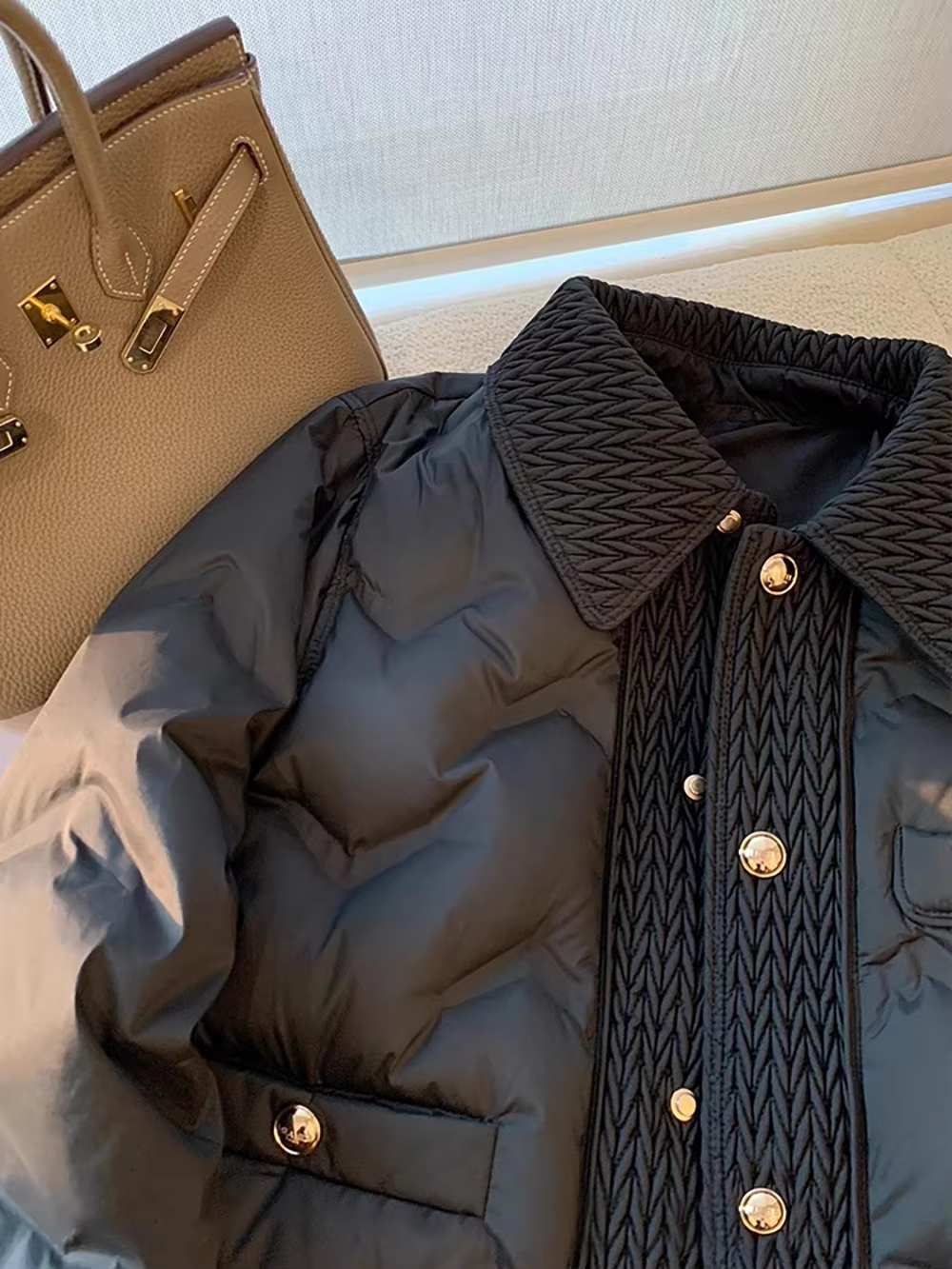 Manteaux rembourrés en coton pour femmes, veste matelassée légère à col rabattu, à la mode, vêtements d'extérieur, pardessus chauds, automne hiver