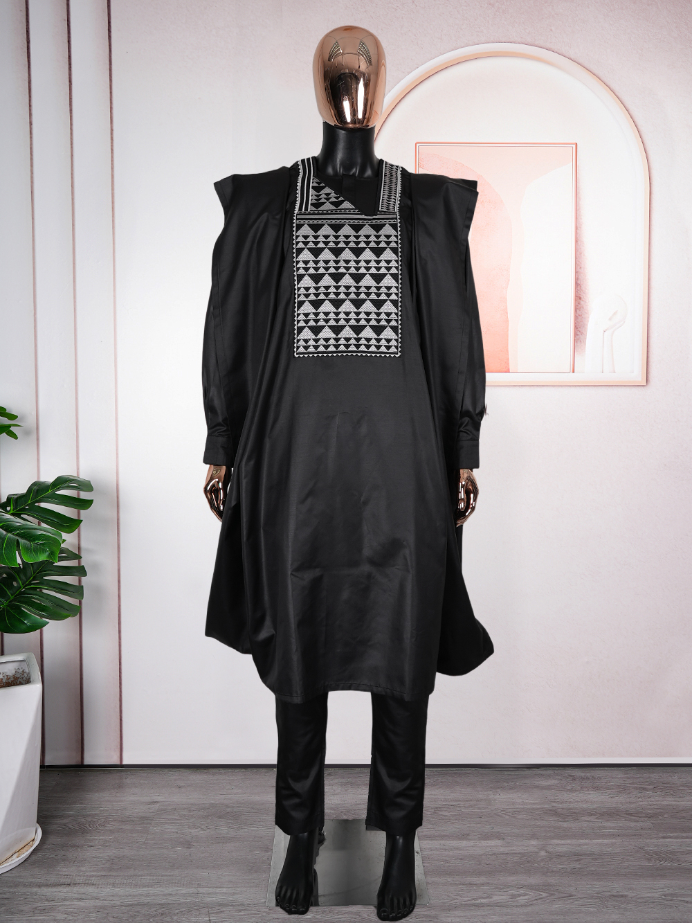 Vêtements africains pour hommes, ensemble Dashiki 3 pièces, hauts et pantalons brodés, costumes Bazin, vêtements de mariage musulman, vêtements de fête