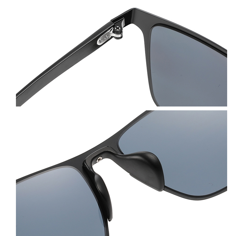 Lunettes de soleil polarisées carrées classiques pour hommes, verres en nylon HD, réduisent l'éblouissement, lunettes décontractées pour la conduite et les voyages