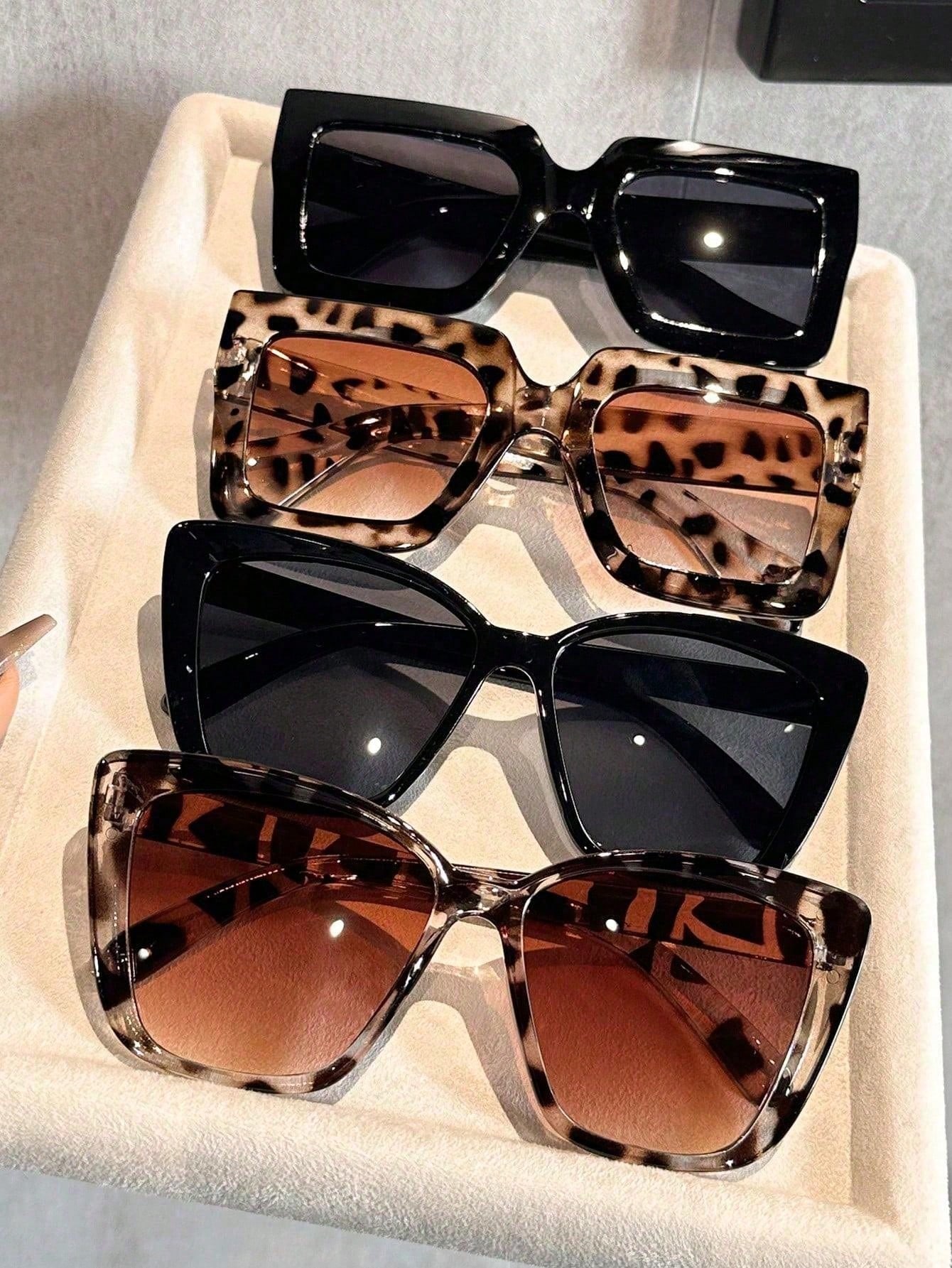 Lot de 4 lunettes élégantes pour femmes, design classique bohème multifonctionnel et élégant, idéal pour la photographie de rue