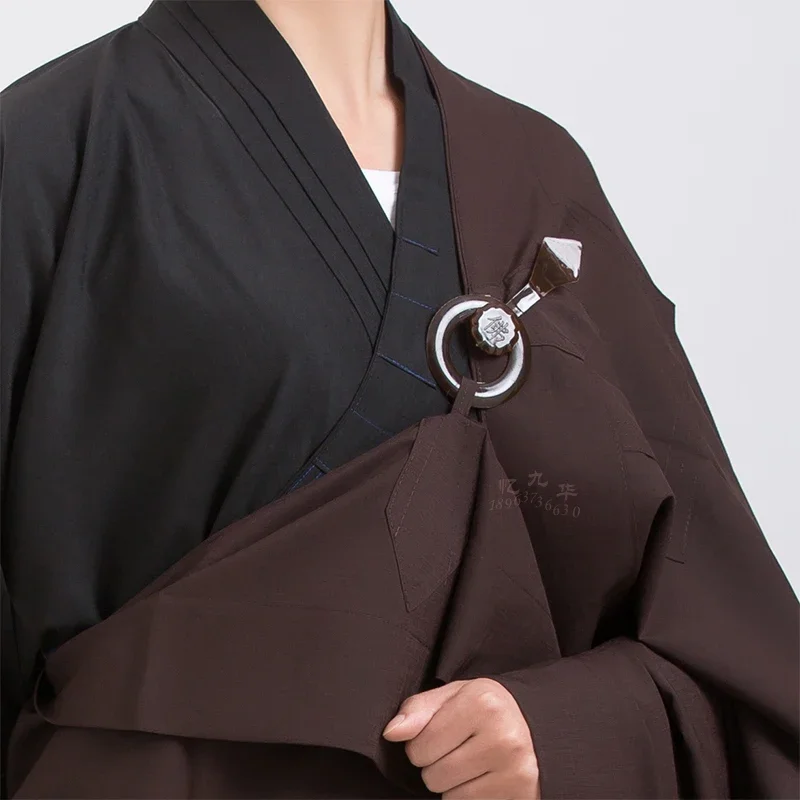Robes bouddhistes Everak pour adultes, moine Haiqing, vêtements de méditation, UL, lin, confession, longue robe, 145-185cm