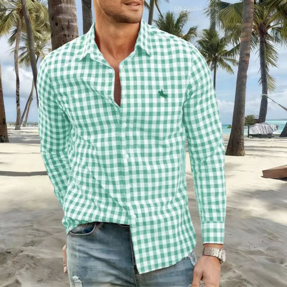Nouvelles chemises pour hommes disponibles en styles rayés et à carreaux, avec différentes couleurs au choix. Cette chemise décontractée à manches longues