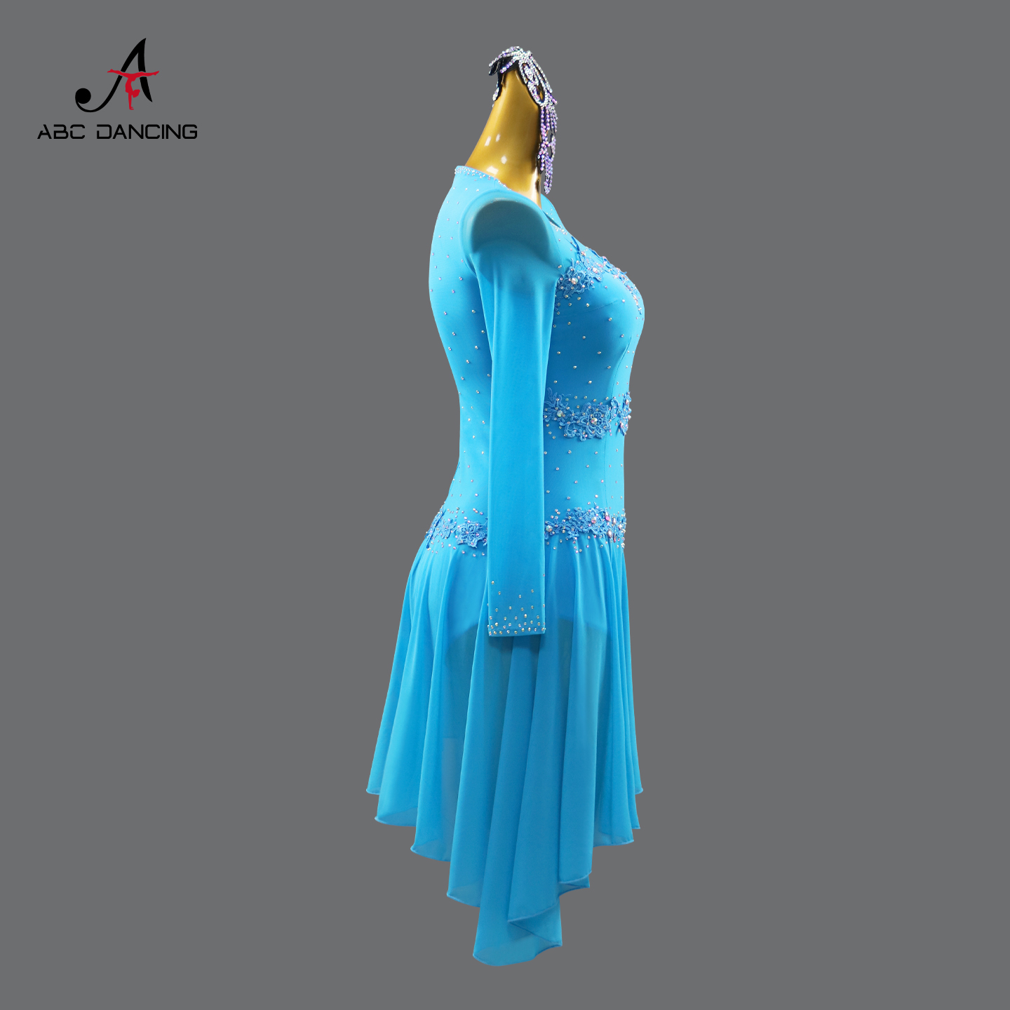 Robe de danse pour femmes, tenue d'entraînement de danse latine, vêtements de compétition de danse de salon, costume de carnaval, tenue de soirée, robe longue à manches longues pour femmes, tenue de fête.