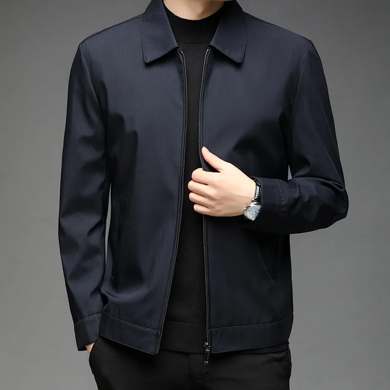 Col montant mode veste manteaux hommes de haute qualité mode affaires printemps automne Simple solide vestes vêtements veste décontractée