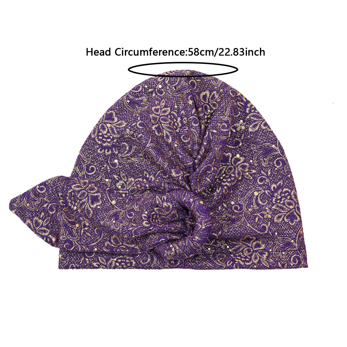 Nouveau Bonnet Hijab Plissé à Nœuds et Paillettes 2026 pour Femmes Musulmanes, Turban Chimio, Foulard pour Perte de Cheveux, Mode Indienne Femme