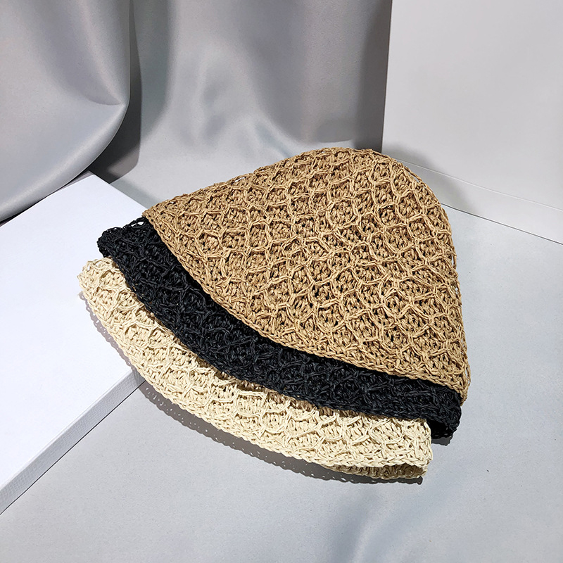 Chapeau Bob Tendance Été Femme, Chapeau de Soleil en Paille pour Femme, Visière Style Panama, Chapeau de Plage, Chapeau d'Extérieur pour Fille