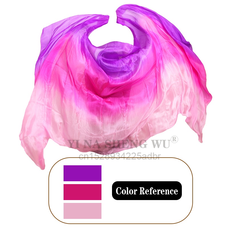 100% véritable voile de soie châle femmes écharpe accessoire de Costume danse du ventre pur voile naturel personnalisé teint éloge soie voile marron