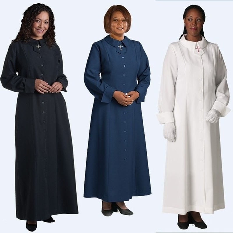 Robe soutane d'église pour femmes, Costume de pasteur de masse de clergé catholique