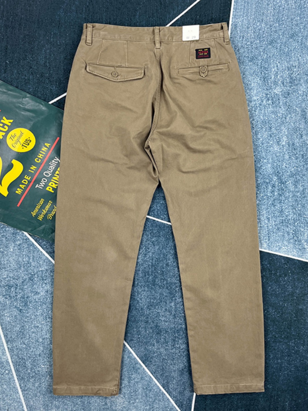 Amekaji pantalon décontracté droit conique extensible en coton lourd pour hommes américain japon rétro lavé vêtements de travail solide Chino pantalon