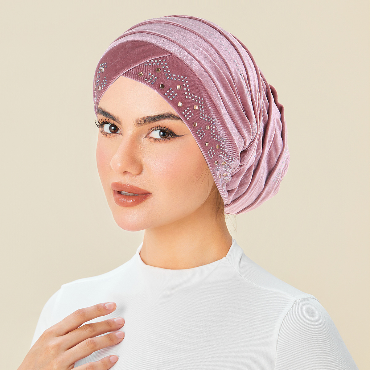 Nouveau Turban Brillant 2026 pour Femme, Bonnet à Strass, Bonnet Chimio, Foulard Musulman, Couvre-chef, Bandana
