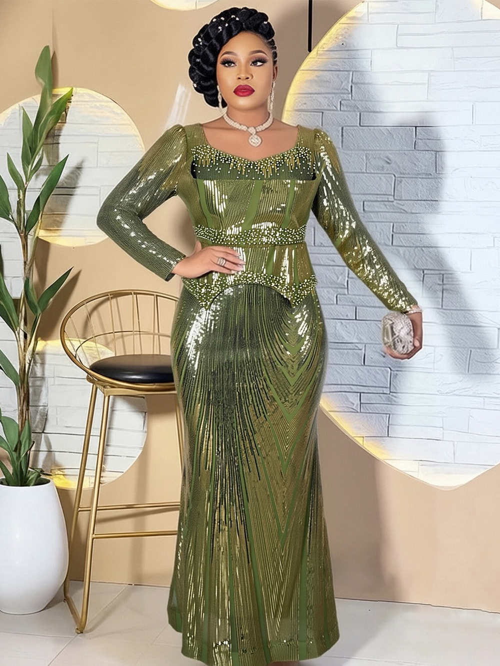 Robes longues africaines pour femmes Dashiki Robes de luxe à paillettes Robes de soirée d'anniversaire de fête de mariage 2026 vêtements africains robe pour dames