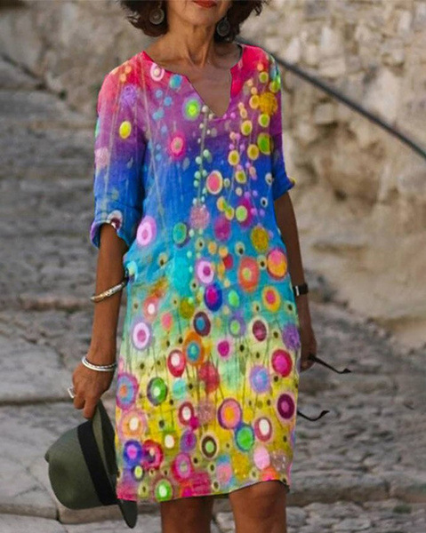 Nouveau printemps femmes lâche Vintage volants robe été grand imprimé Boho décontracté fête robes élégantes