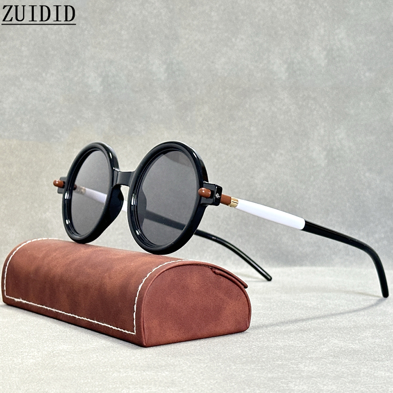 Lunettes De soleil rondes rétro pour hommes, Vintage, mode, Luxe, tendance, blocage De la lumière bleue, Gafas De Sol Hombre