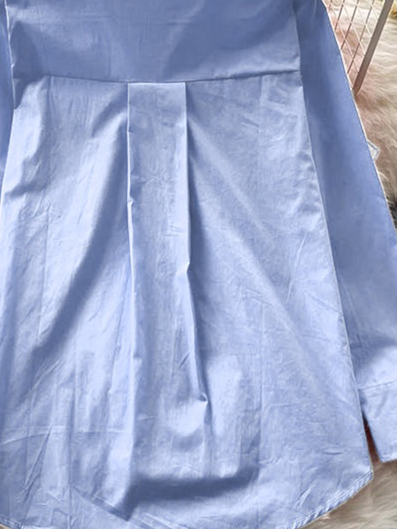 Chemise pour femme, couleur unie, boutonnée, avec volants, élégante, décontractée, tendance, pour tous les jours