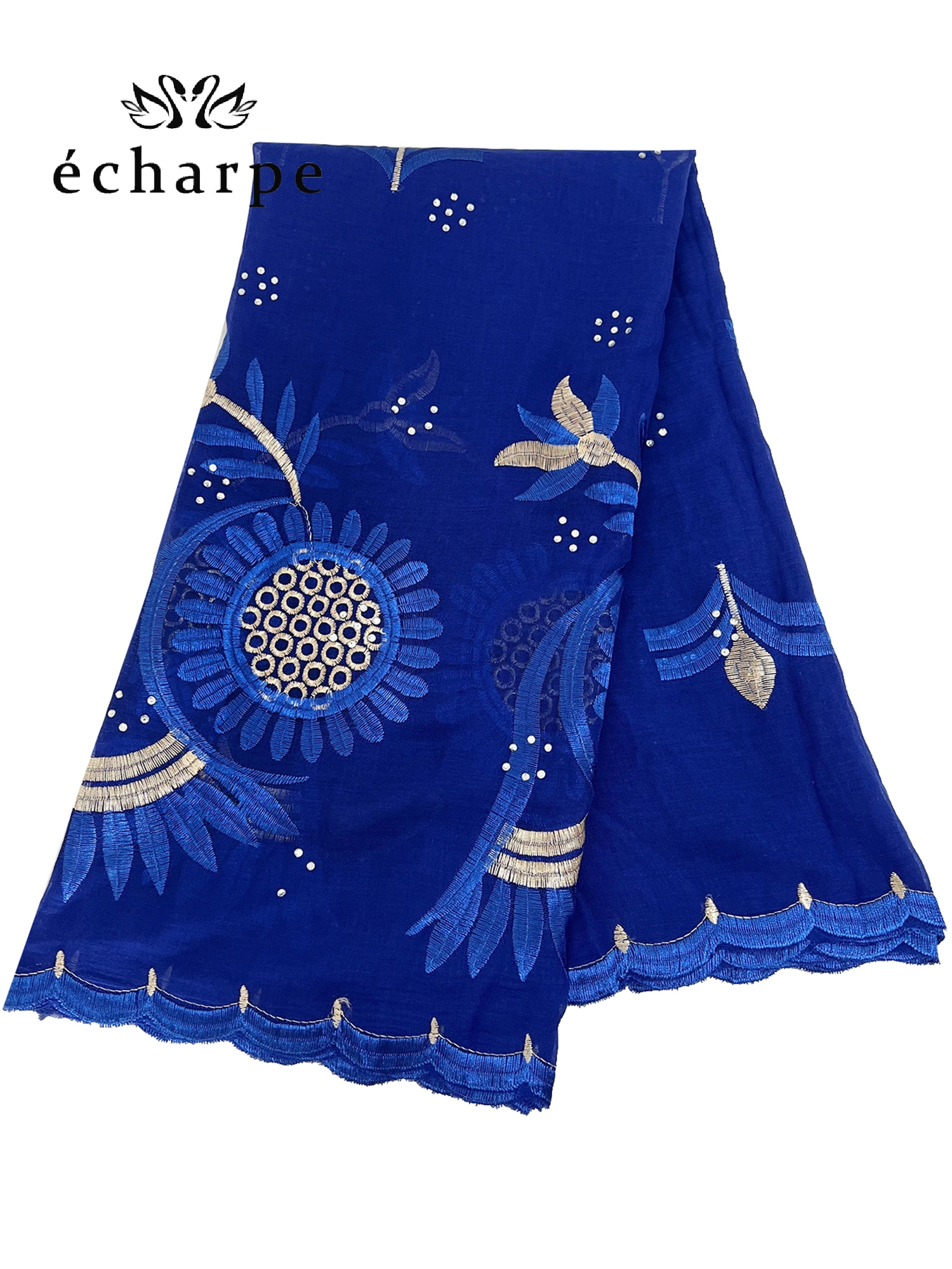 Écharpe en Coton Brodé pour Femme Musulmane, Hijab Africain, Islam, Pashmina, Turban de Sauna, Châles, Nouvelle Collection 2024