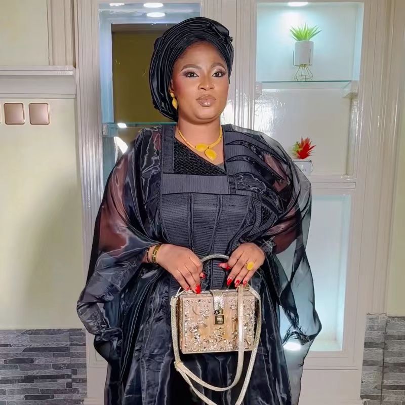 Tenue africaine pour femmes, Abaya noire brodée, grande taille, robe de soirée élégante d'église avec écharpe