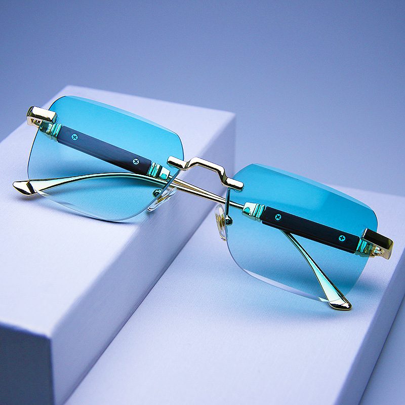 Lunettes de soleil sans monture, rectangulaires, tendance, populaires, pour femmes et hommes, lunettes de soleil carrées pour femmes et hommes, pour les voyages d'été, Oculos