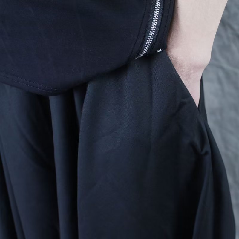 Pantalon large asymétrique pour homme, style cloche, décontracté, en polyester, tendance été