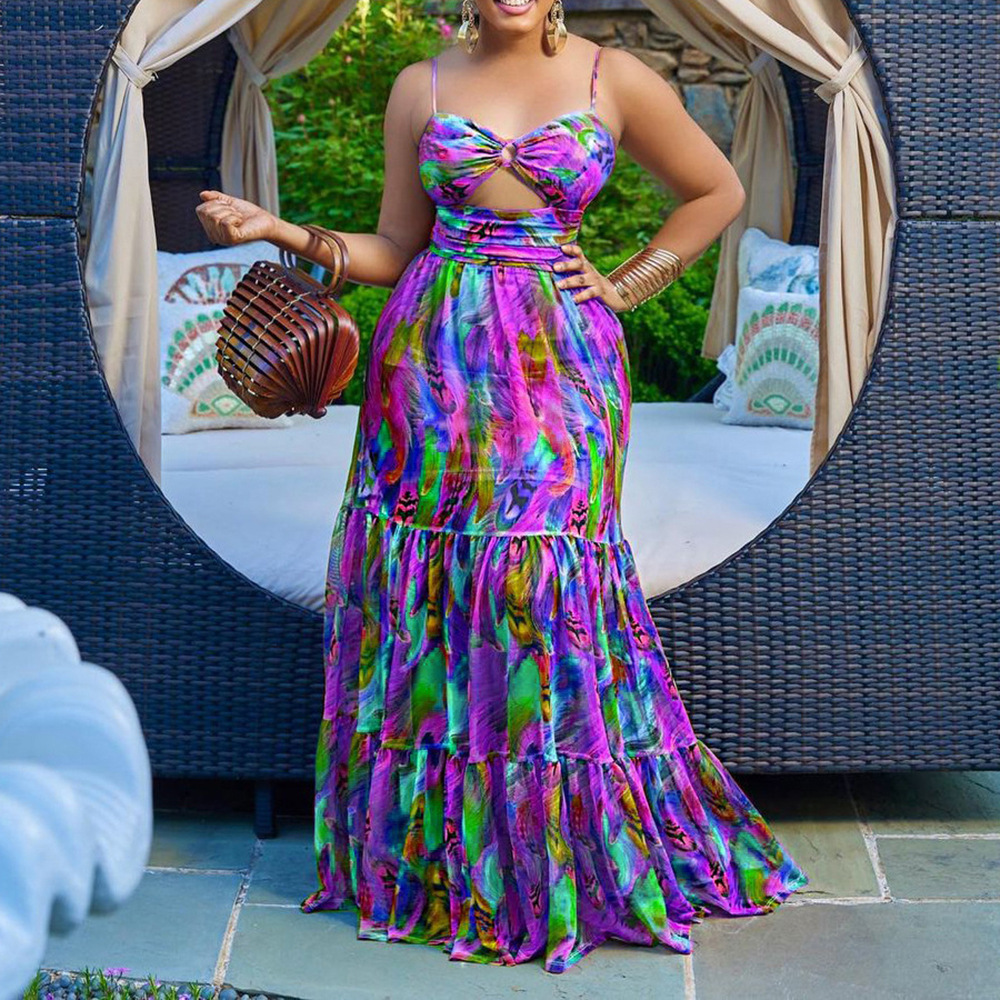 Robes africaines pour femmes, Dashiki élégant, bretelles Spaghetti, Maxi, vêtements traditionnels africains, longue, été, 2023
