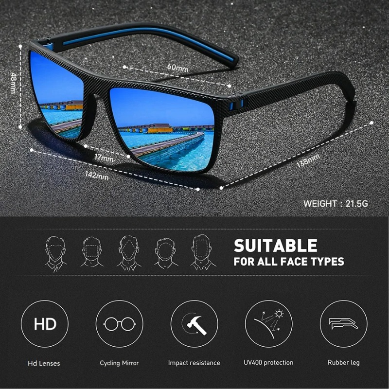 Lunettes de soleil carrées classiques vintage de haute qualité pour hommes et femmes, mode, pêche, conduite, sport, lunettes de soleil UV400, lunettes rétro