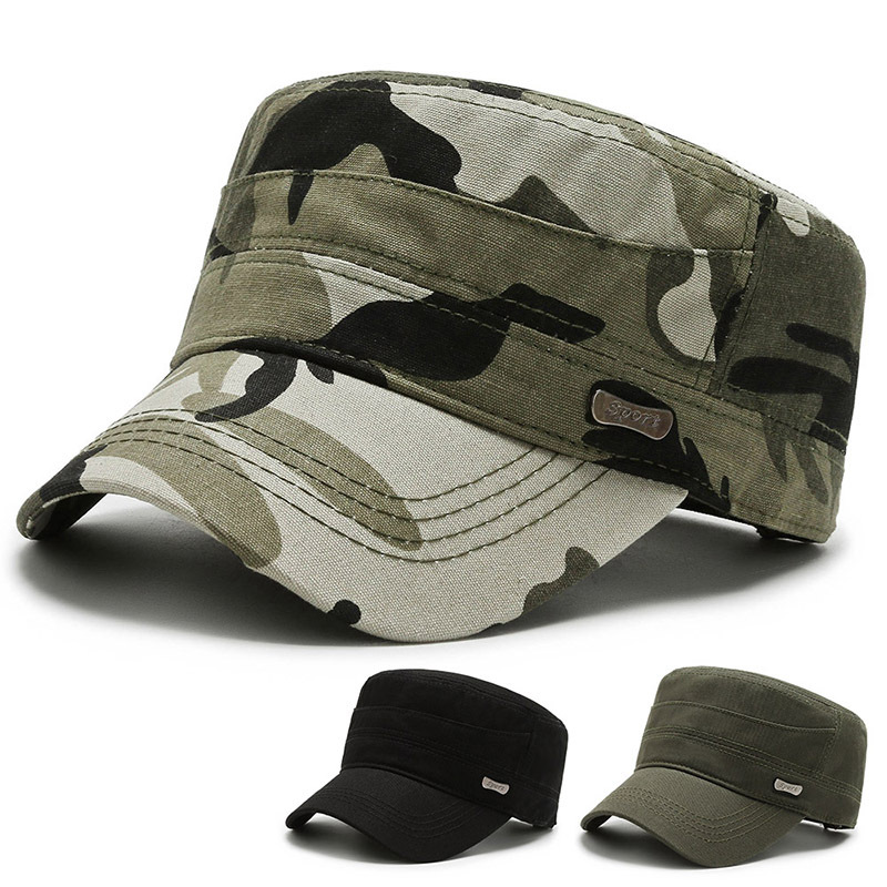 Casquette plate pour hommes, chapeau militaire de Camouflage, chapeau de soleil d'été pour l'escalade en plein air, randonnée tactique