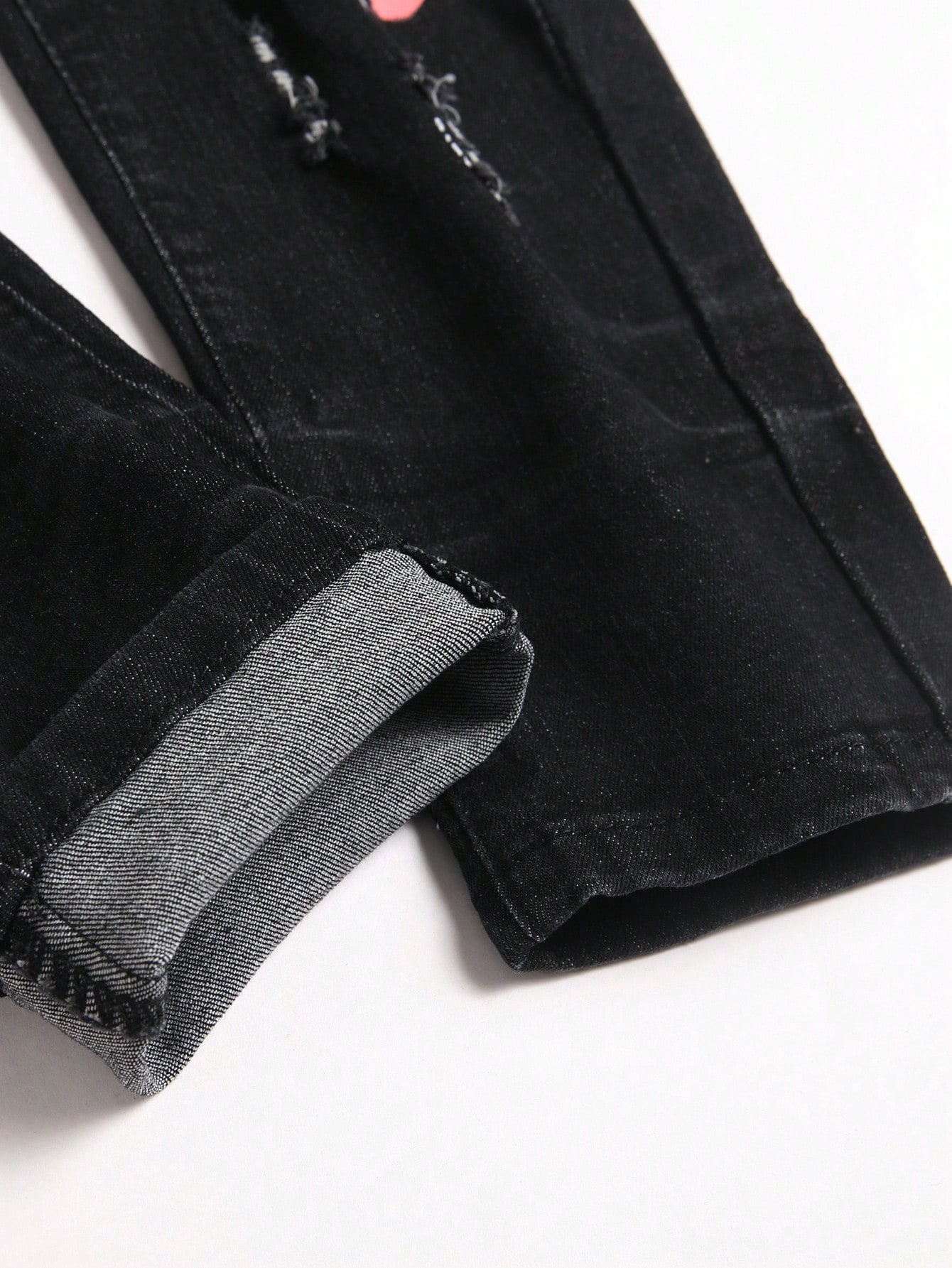 Jean en denim déchiré pour homme, très extensible, pantalon skinny hip-hop, pantalon décontracté à coupe slim avec broderie patchwork, streetwear