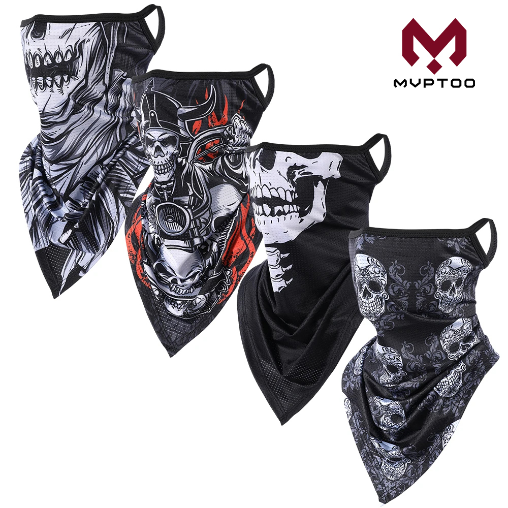 Bandana d'été respirant imprimé tête de mort, écharpe de Protection solaire, couverture faciale à séchage rapide, masque réutilisable, guêtre de cou, cadeau d'halloween