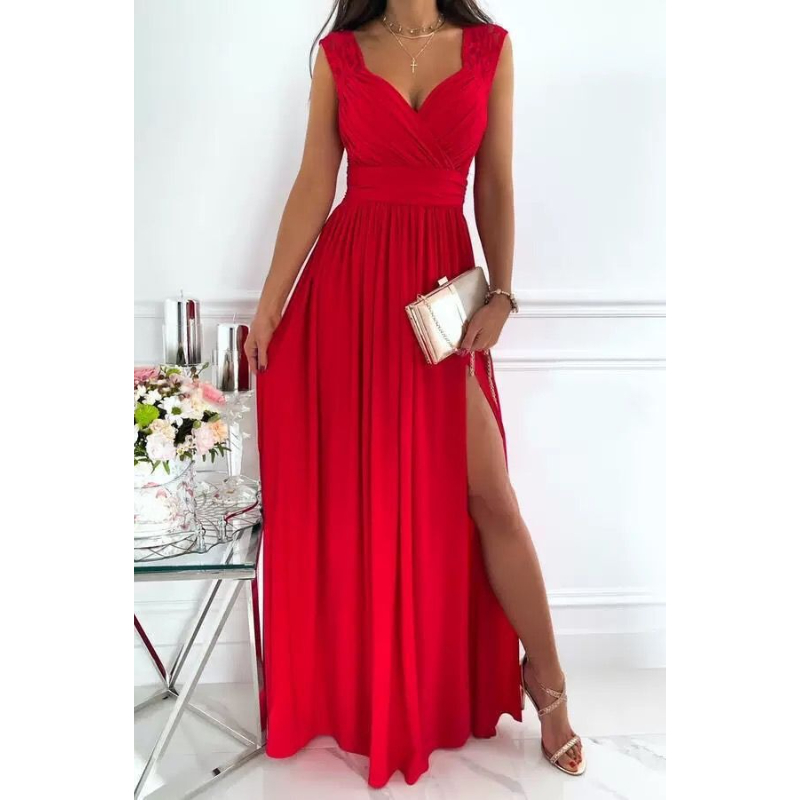 Robe longue d'été sexy sans manches pour femme, dos nu, élégante, en dentelle, moulante, pour demoiselle d'honneur, soirée, maxi robes, Vestidos