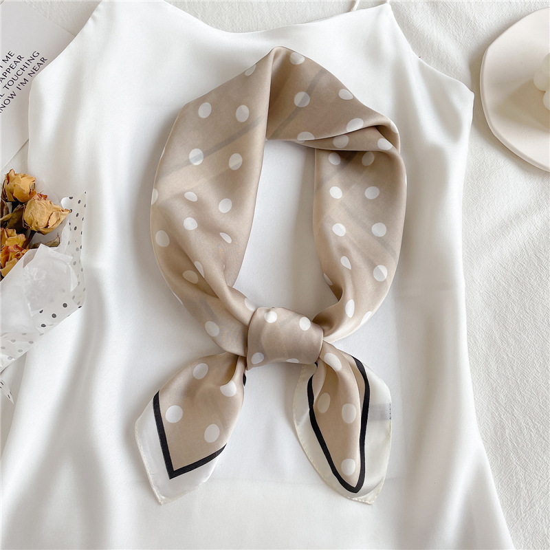 Foulard Hijab en Satin à Rayures pour Femme, Châle Carré à la Mode, 70x70cm