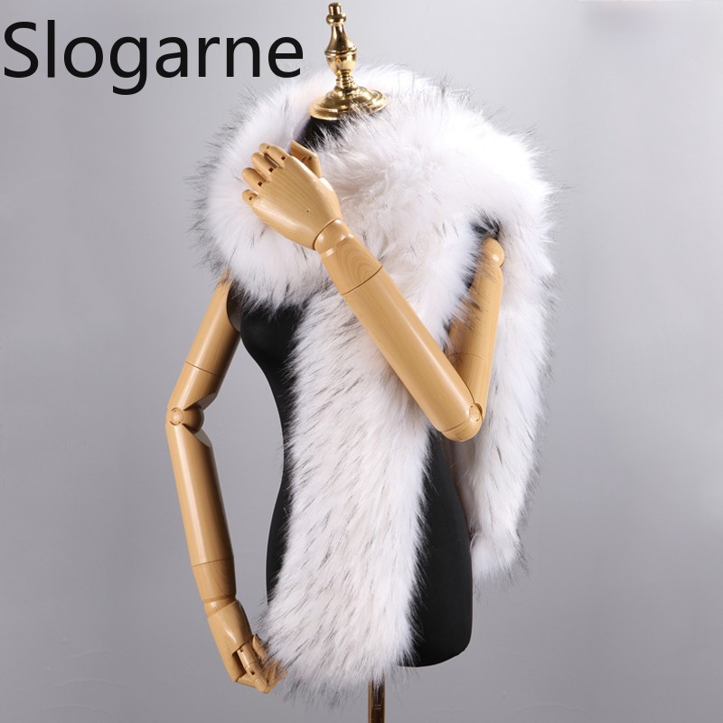 Écharpe longue en fausse fourrure 2026 pour femmes et hommes, 180 cm, châle de luxe épais et moelleux, cache-cou chaud pour dames, accessoire de mode pour fêtes, décoration en fourrure