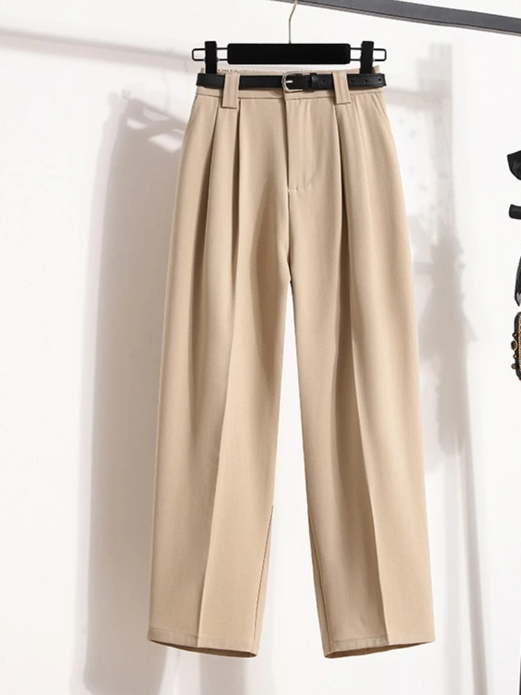 Pantalon grande taille pour femmes, taille haute, droit, costume, Style coréen, décontracté, surdimensionné, nouvel arrivage 2026