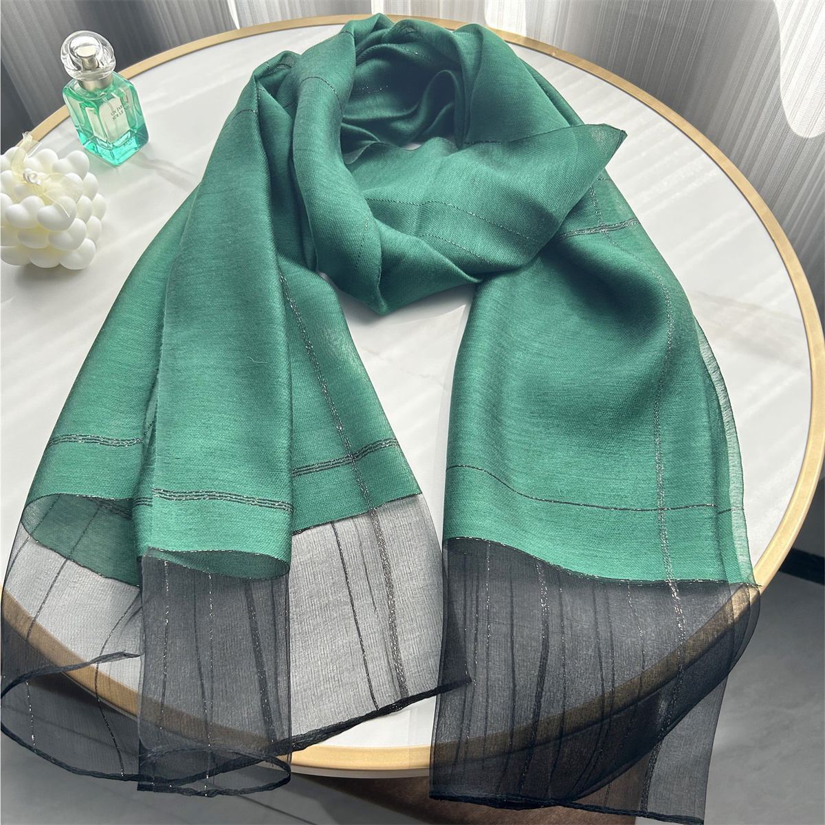 Foulard de Marque de Luxe pour Femme, Cadre à Carreaux, Écharpe Solide Élégante, Châle Long Rond, Protection Solaire, Nouveau Design