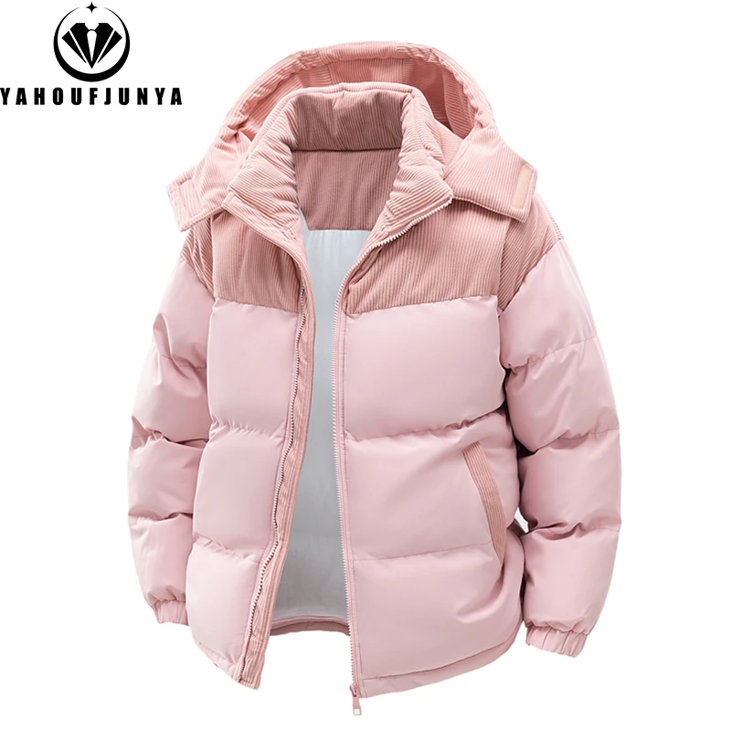 Veste coupe-vent à capuche perfectionnée pour hommes, parkas monochromes, vêtements d'extérieur chauds décontractés pour hommes, mode extérieure, automne, hiver