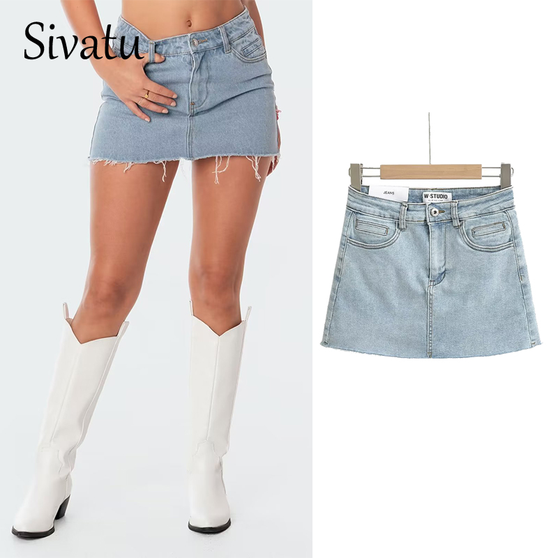 Mini jupe en jean avec poches Y2k, Streetwear, Sexy, taille haute, Vintage, Coquette, short, jupe pour femmes, été 2023