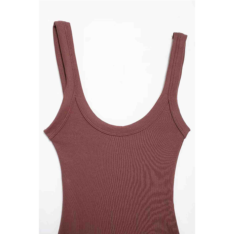 Body côtelé slim pour femmes, bretelles à col rond, boutons-pression, combishort féminin, mode Sexy
