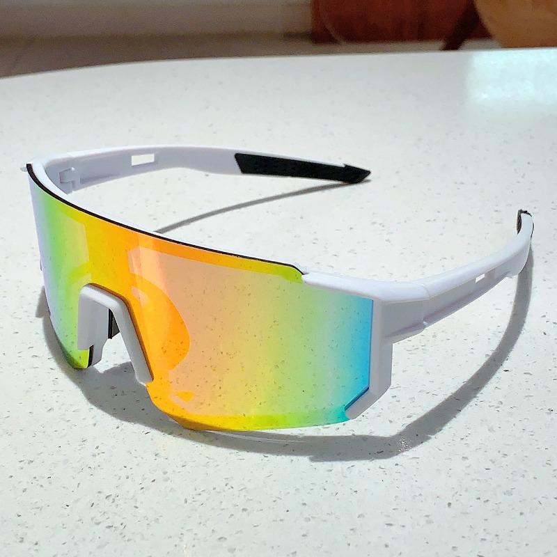 Nouvelles lunettes de soleil intégrées à grande monture colorées pour le cyclisme, lunettes de soleil coupe-vent pour les sports de plein air, la randonnée et le ski