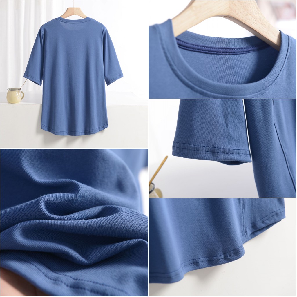 XL à 8XL grande taille t-shirts col rond T-shirt basique femme couleur unie demi manches été simple T-shirt hauts t-shirts à fond tout tapis