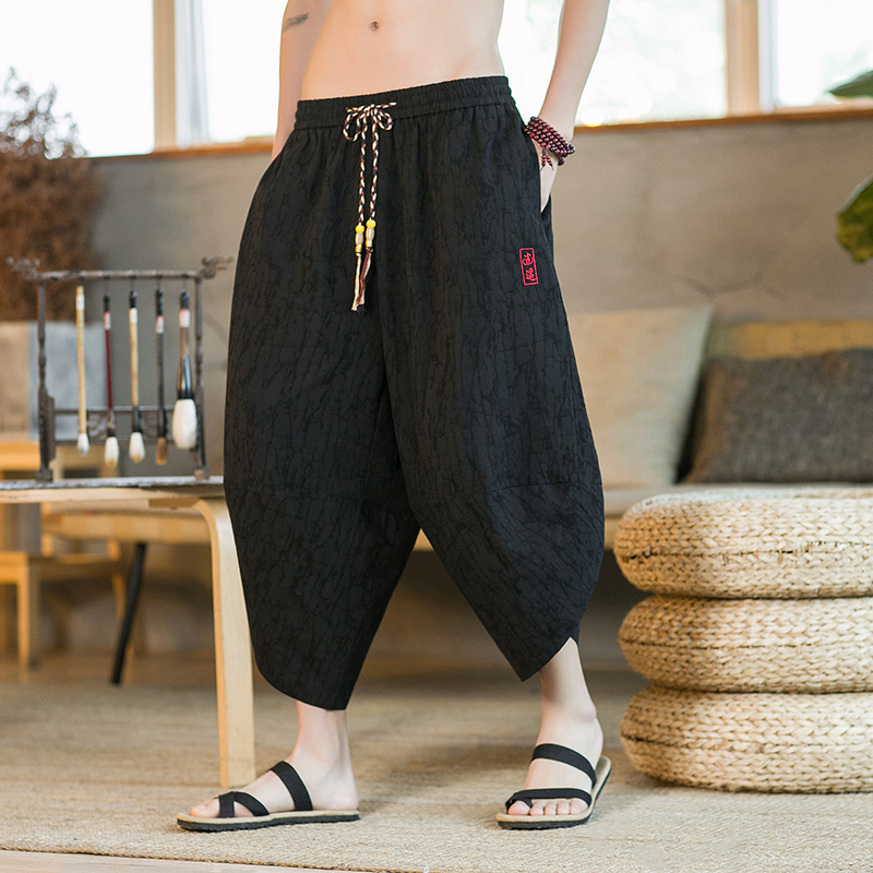 Short Kimono japonais pour hommes, vêtements asiatiques, pantalons traditionnels, samouraï japonais, décontracté, ample, Yukata, en coton, jambes larges
