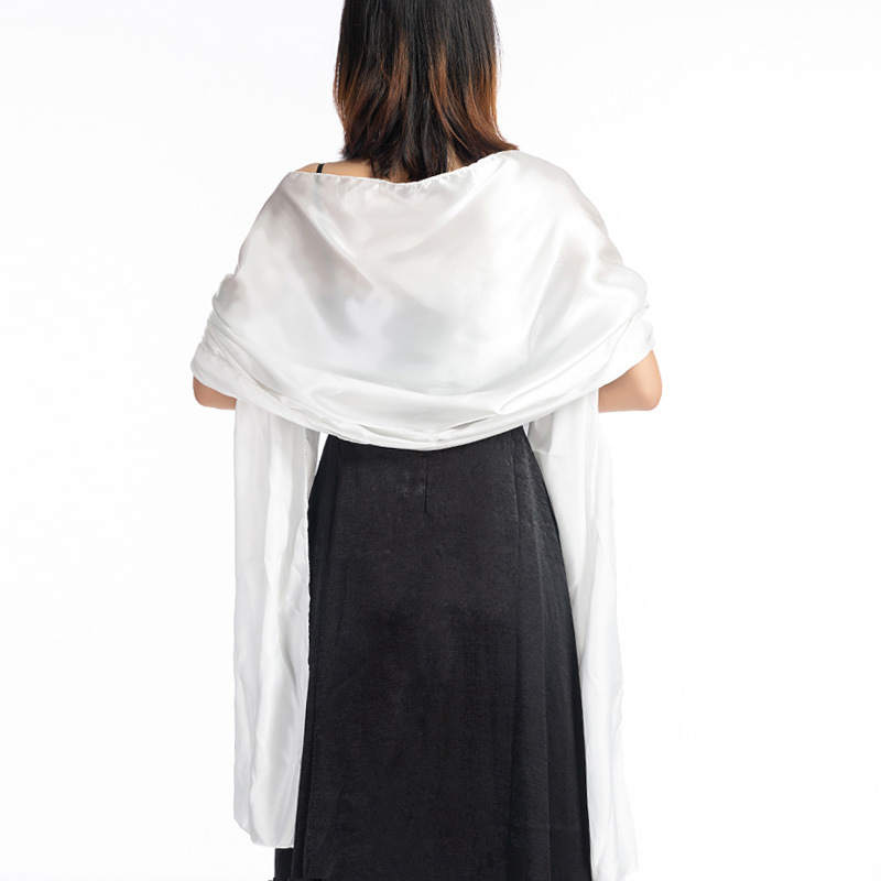 Robe de soirée longue en Satin pour femmes, foulard de protection du cou, Bandana, cape de fête, châle chaud, Hhijab, Q63