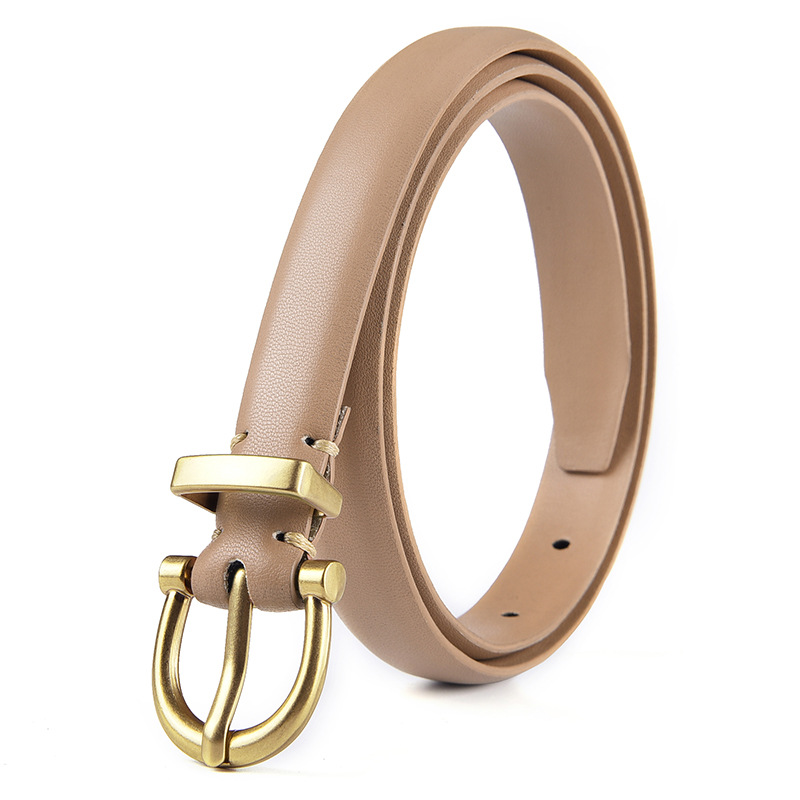Jeans mode professionnel 100% ceinture en cuir véritable pour les femmes Fine décorative peau de vache Ins vent Simple coréen ceinture noire