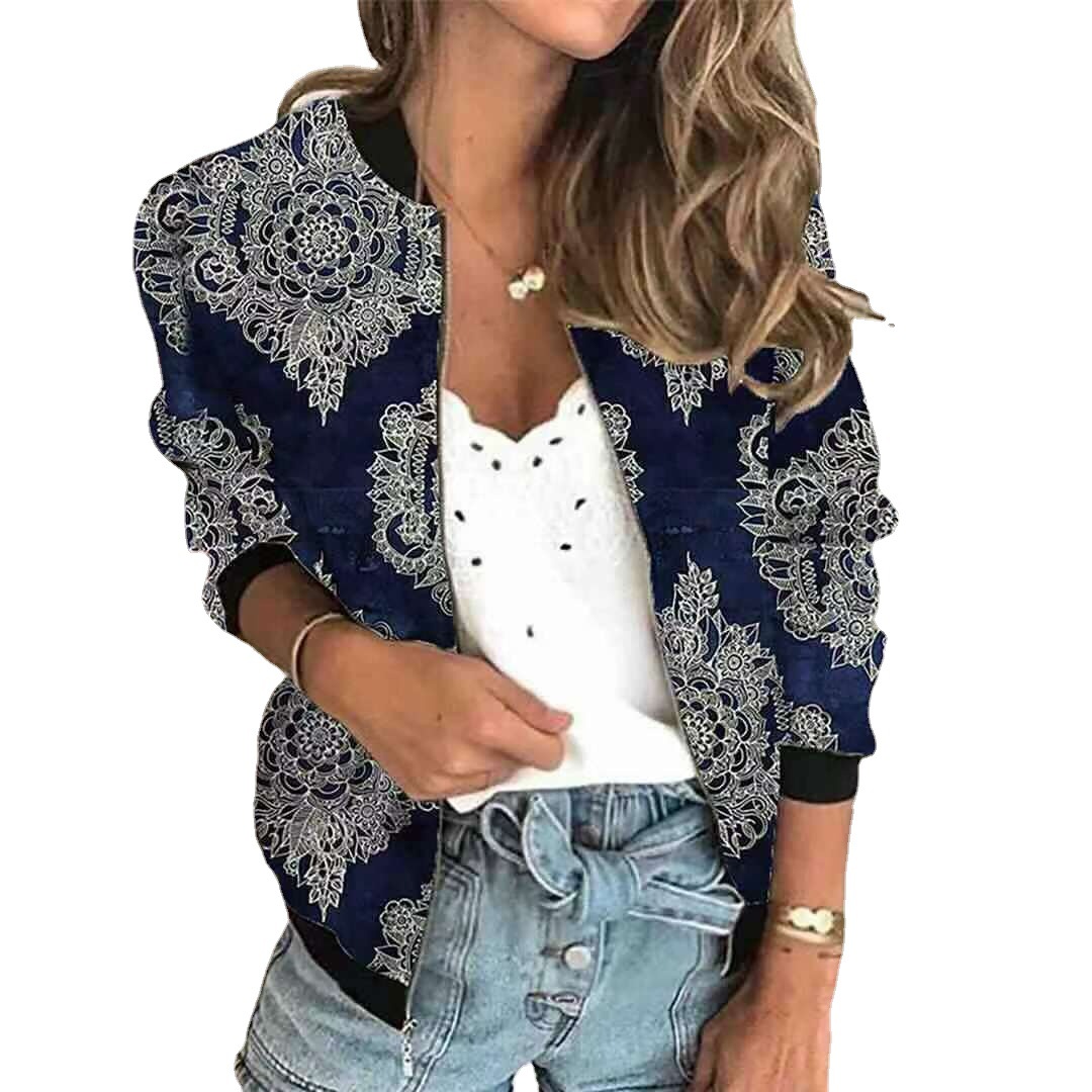 Veste à manches longues pour femme, version courte Chester, mode rétro décontractée, imprimé, tendance de la rue, extérieur, nouveau
