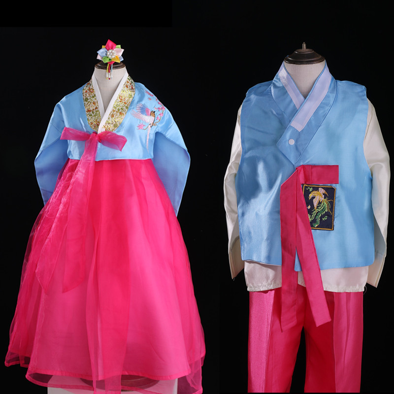 Vêtements traditionnels coréens Hanbok Costumes adultes unisexe filles garçons Festival culturel fête Hanbok robe pour enfants Costume de film