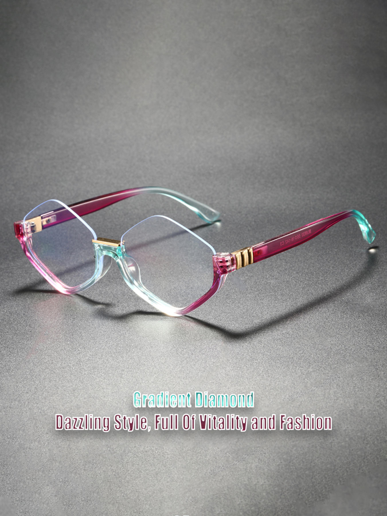 Lunettes unies unisexes de luxe légères et tendance – Cadre semi-monté irrégulier élégant avec un design dégradé célèbre sur Internet