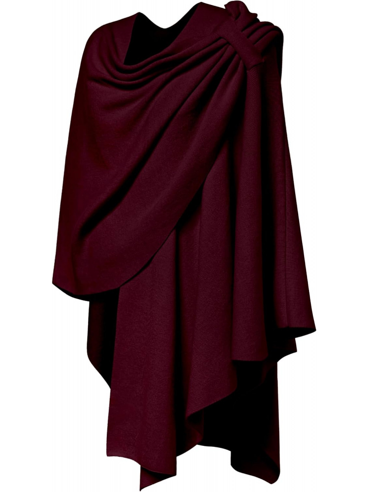 Grand Poncho croisé sur le devant pour femme, pull enveloppant, châle élégant tricoté, Cape pour l'automne et l'hiver