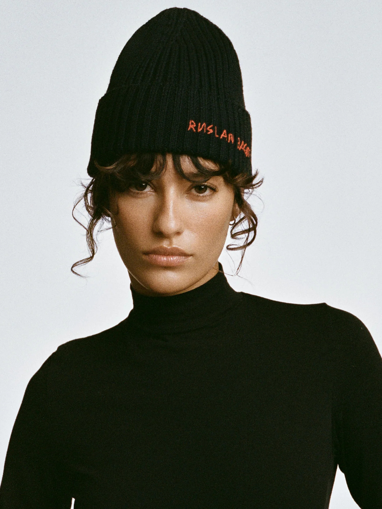 Ensemble écharpe et bonnet en laine d'hiver, écharpe en laine brodée par monogramme, tricot confortable avec lettres brodées
