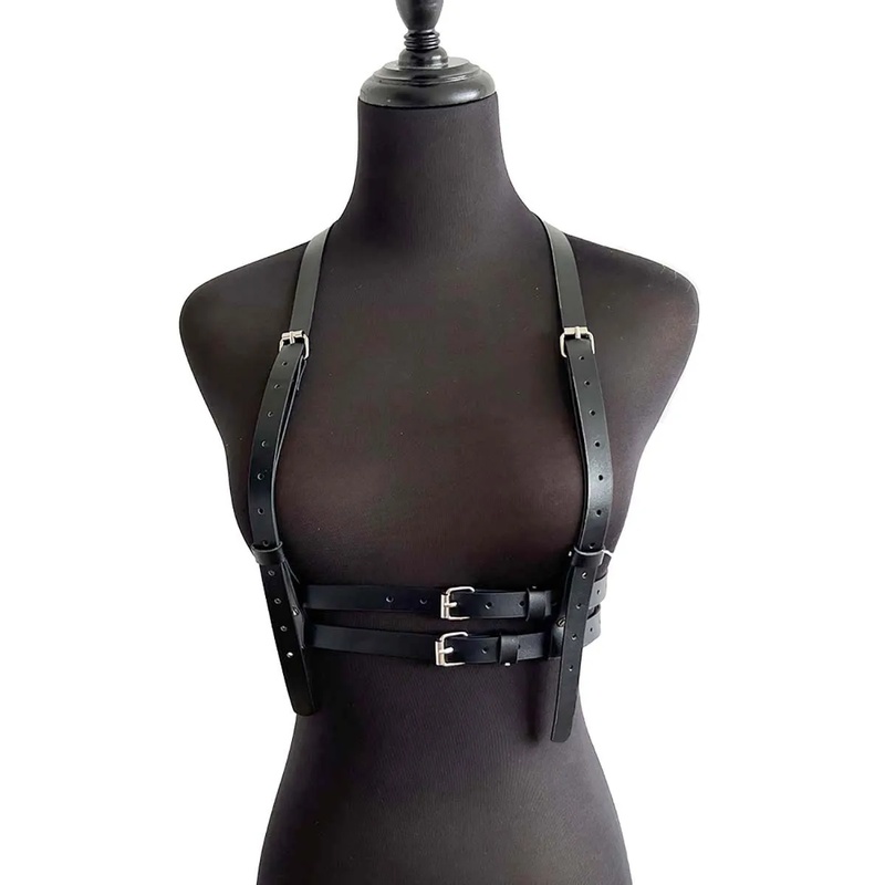 harnais femme porte jartelle harnais femme ceinture harnais cuir porte jarretelle lingeCeinture de mode pour femme, style urbain, punk, corset, harnais, ceinture de taille à épaule, accessoires vestimentaires gothiques