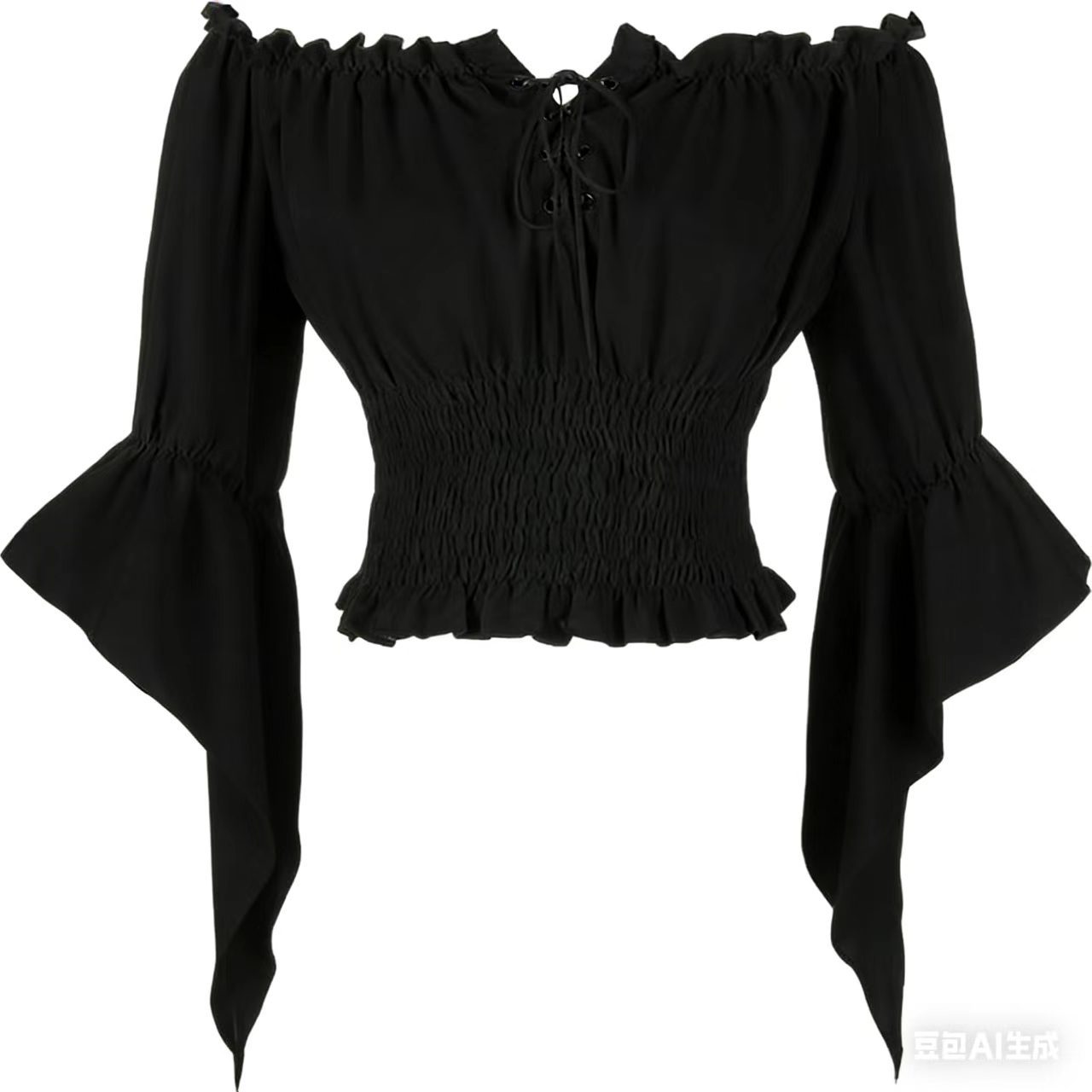 Blouse Vintage Femme Style Aristocratique Médiéval Renaissance, Haut Corset Rétro Steampunk, Chemises Victorien à Épaules Dénudées