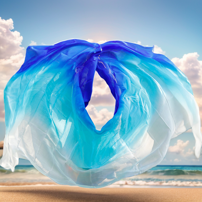 InjVeil de danse du ventre pour filles et femmes, léger, 100% fait à la main, offre spéciale, voile de danse chinoise, châle de danse du ventre, rond, blanc, 2024