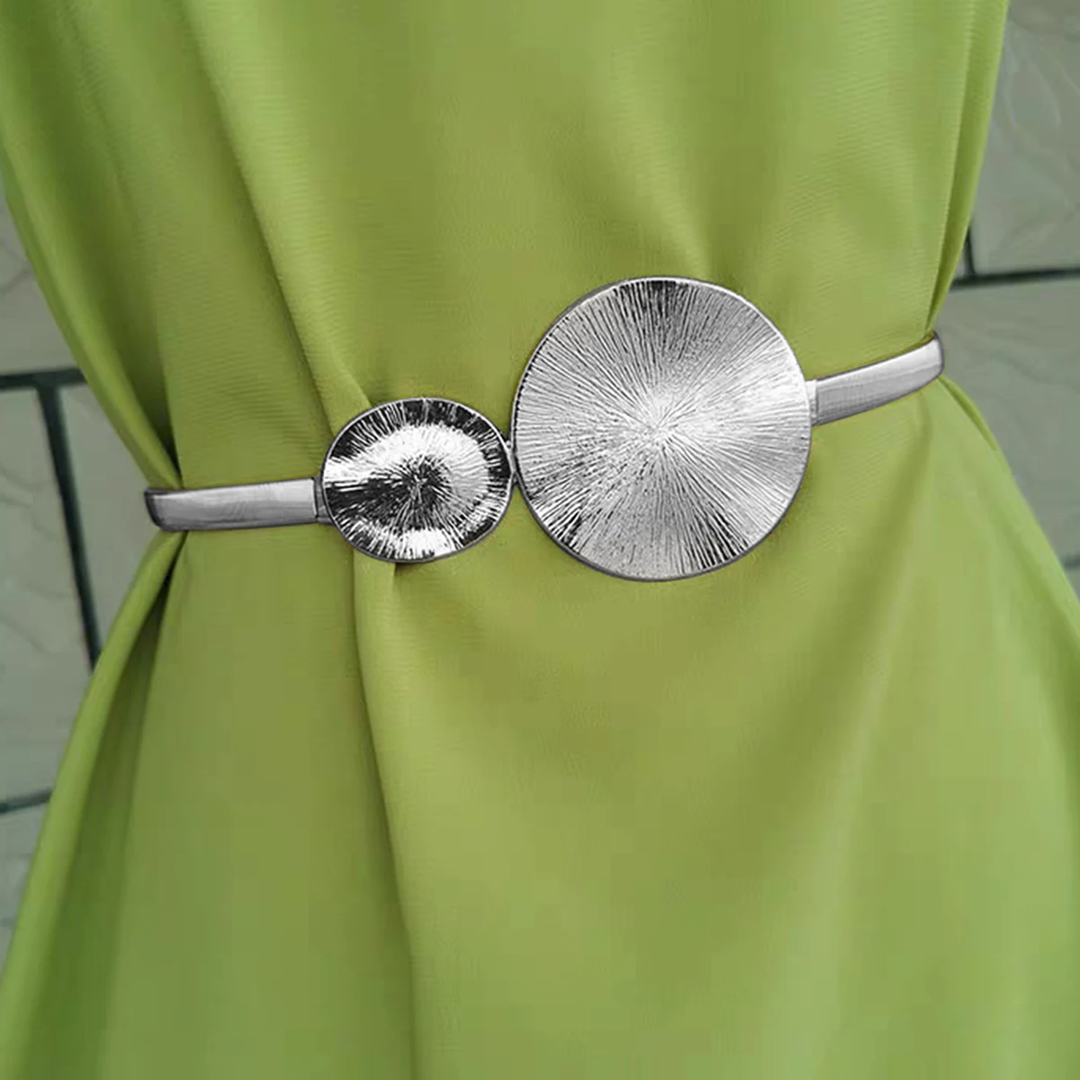 Ceinture à chaîne dorée pour femmes, élastique, pour robe, en métal argenté, accessoire de luxe Y2k